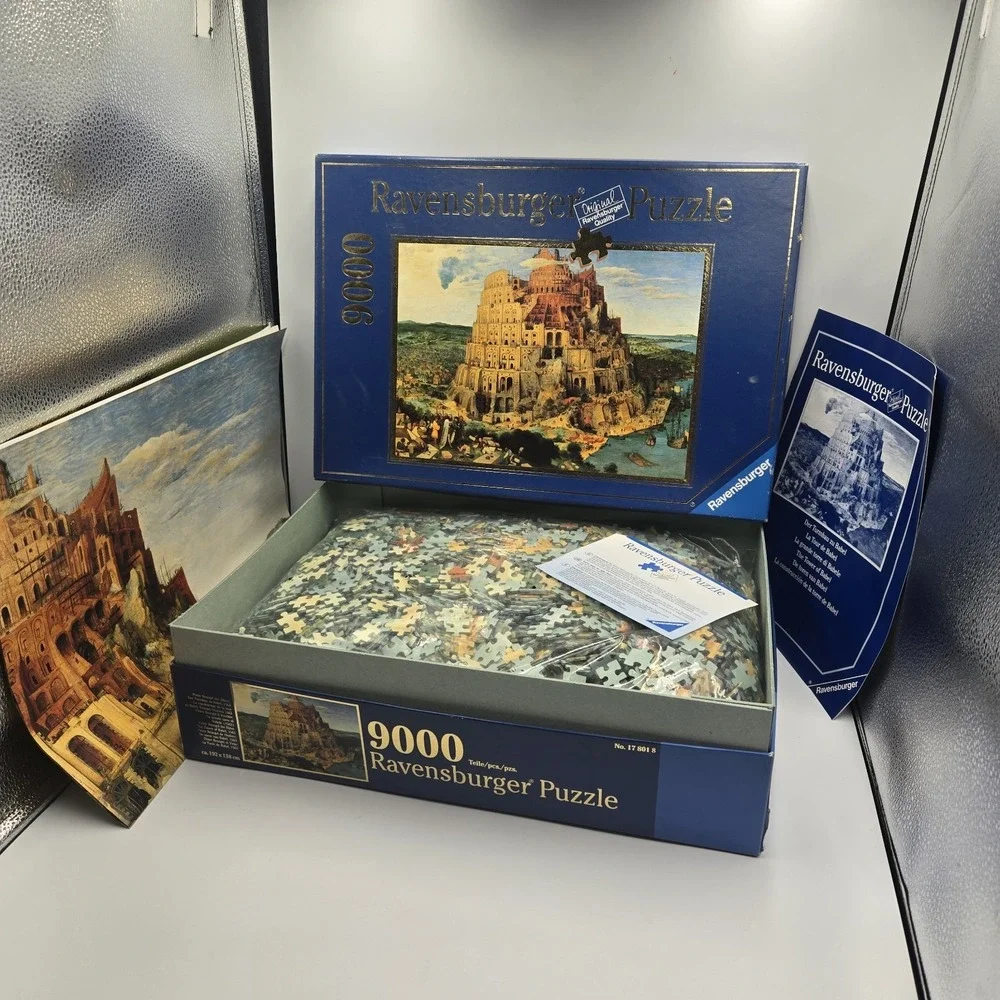 RARE Ravensburger 9000 Pieces Puzzle 192X138Cm‎ 1996 Tower Babel 178018 Bruegel
